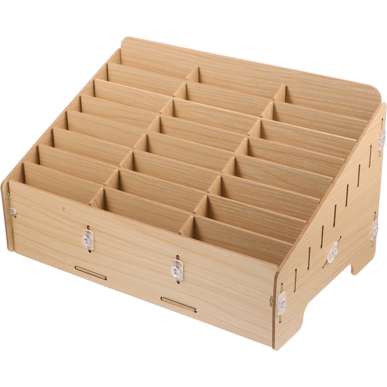 TOPBATHY Caja De Almacenamiento De Escritorio De Madera 12.51X7.91X6.53In Organizador Multifuncional Para Teléfonos Móviles Y Suministros De Oficina Escuela Taller