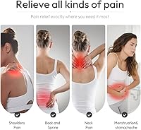 Vista 4 de Calentador de cuello calentado para microondas y almohadilla térmica con peso para hombros para microondas para compresas frías y calientes