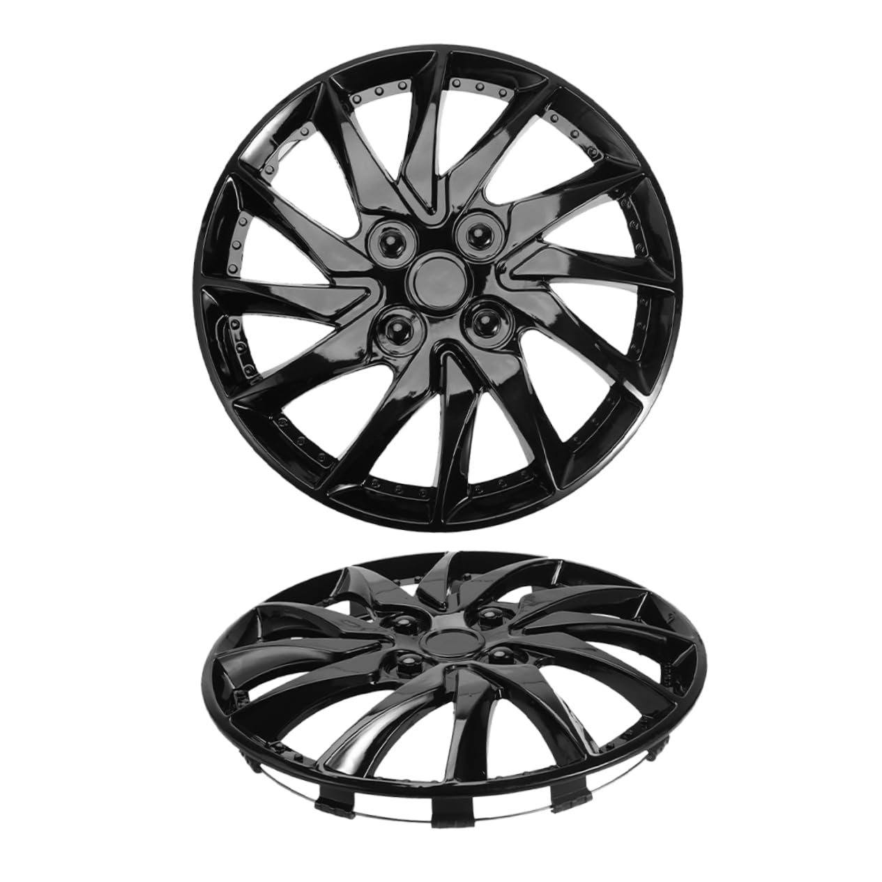 Enjoliveurs pour Voiture 14 Pouces, Lot de 2, Plastique Noir | Roues de 14 Pouces, Design Simple et Élégant, Protection L’usure, Installation Rapide