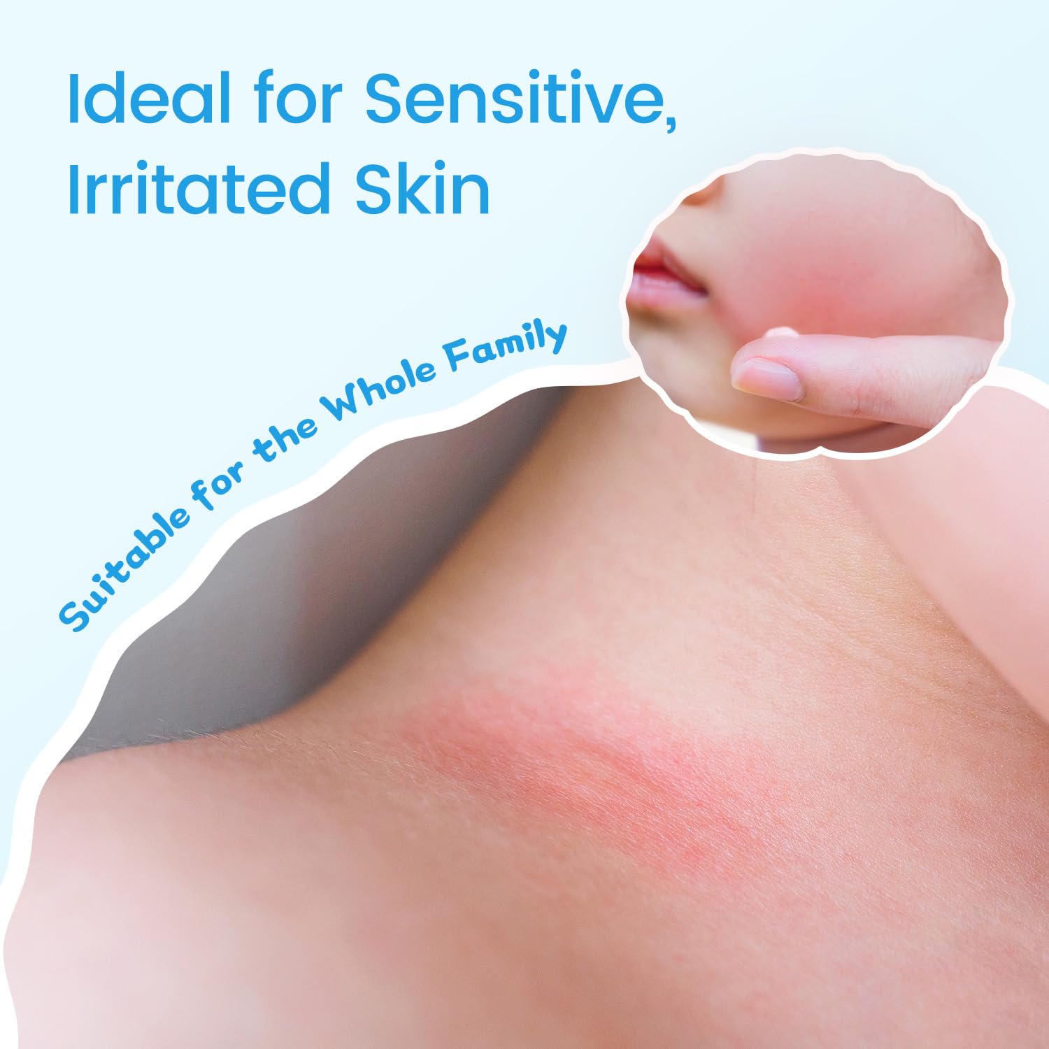 RUNBEN Centella Soothing Gel Cream for Baby, Sunburn Relief for Kids, After Sun Moisturizing for Face & Body, Cica Gel Moisturizer for Sensitive Skin, Non-Fragrance, 2.64 oz