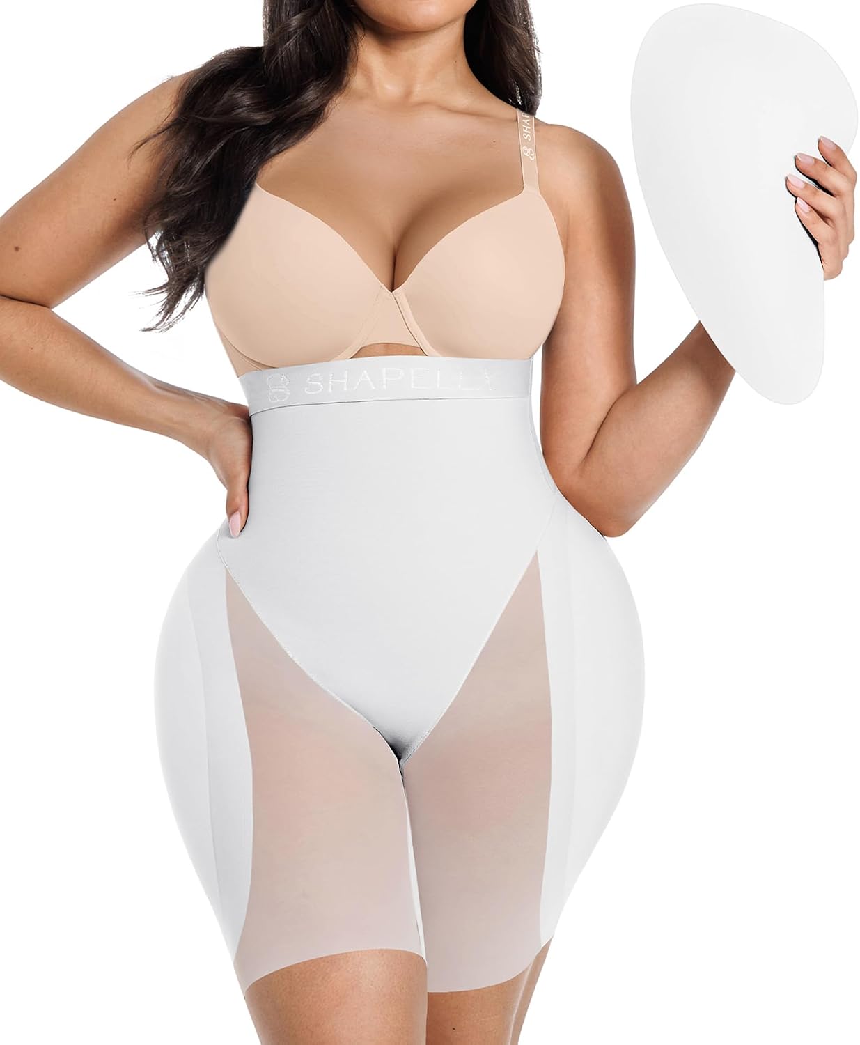 SHAPELLX Hip Enhancer Shapewear for Women Tummy Control Padded Shorts Fajas