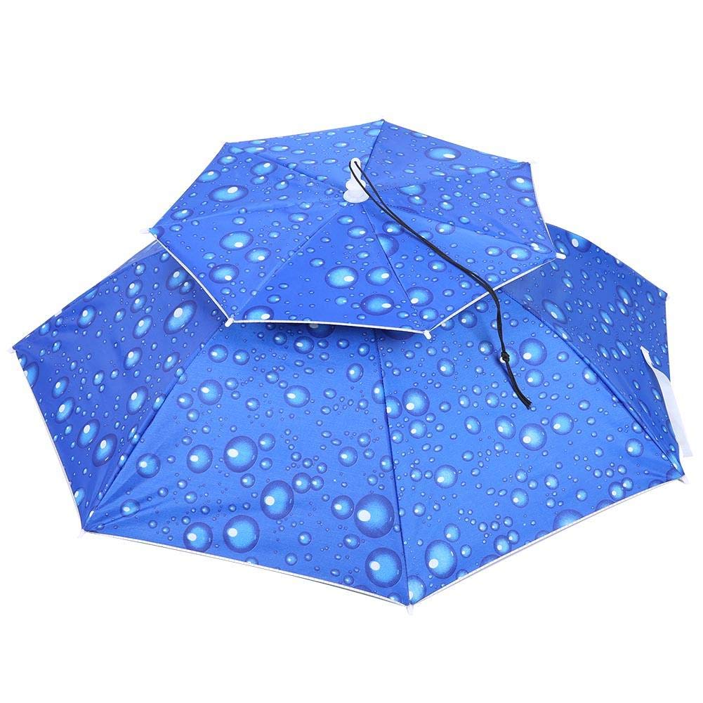 Wifehelper Blue,Silver,Purple Anti-Uv Head-Mounted Umbrella Sunscreen Fishing Umbrella Rainproof Rainproof Umbrella Hat(#2)