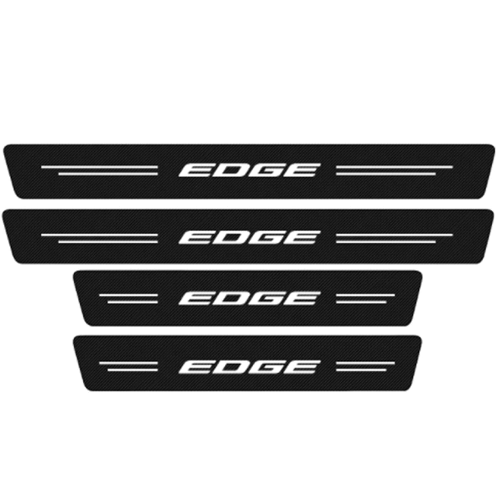 Eagleg Edge 4Pcs Car Door Sill Protector Strips For Fo-Rd Focus Fiesta Fusion Kuga St-Line S-Max C-Max, Carbon Fiber Automobile Threshold Kick Plate Guard Sticker Styling Decor Accessories,