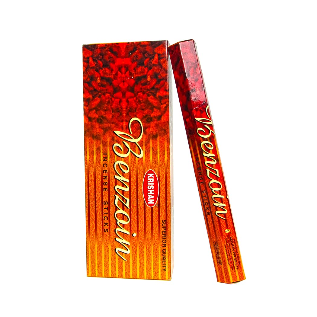 Krishan Incense Stick Benzoin Perfume Fragrance 120 Aroma Joss Sticks Room Diffuser