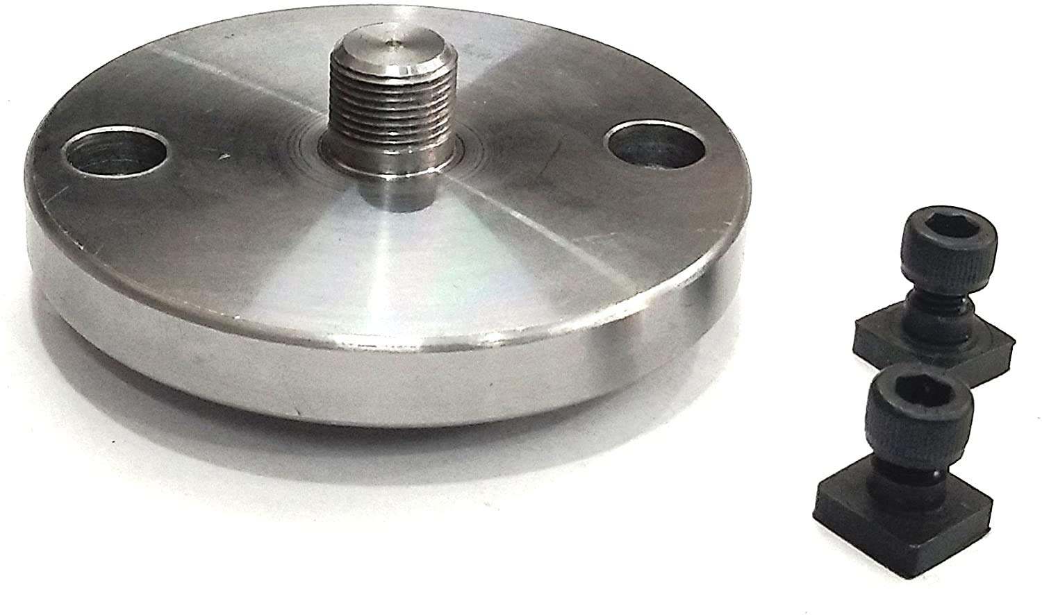 Buyohlic 65 mm Back Plate for mounting 50 mm Chucks on Rotary Tables ((Size-14 x 1)), Silver