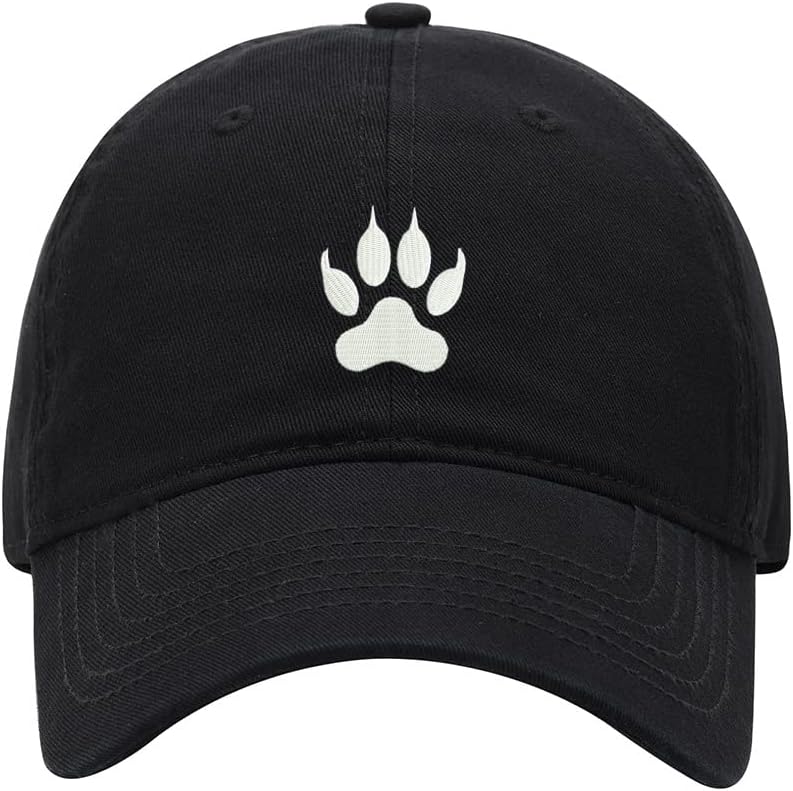 Baseball Cap Men Dog Paw Embroidered Washed Cotton Dad Hat Baseball Caps