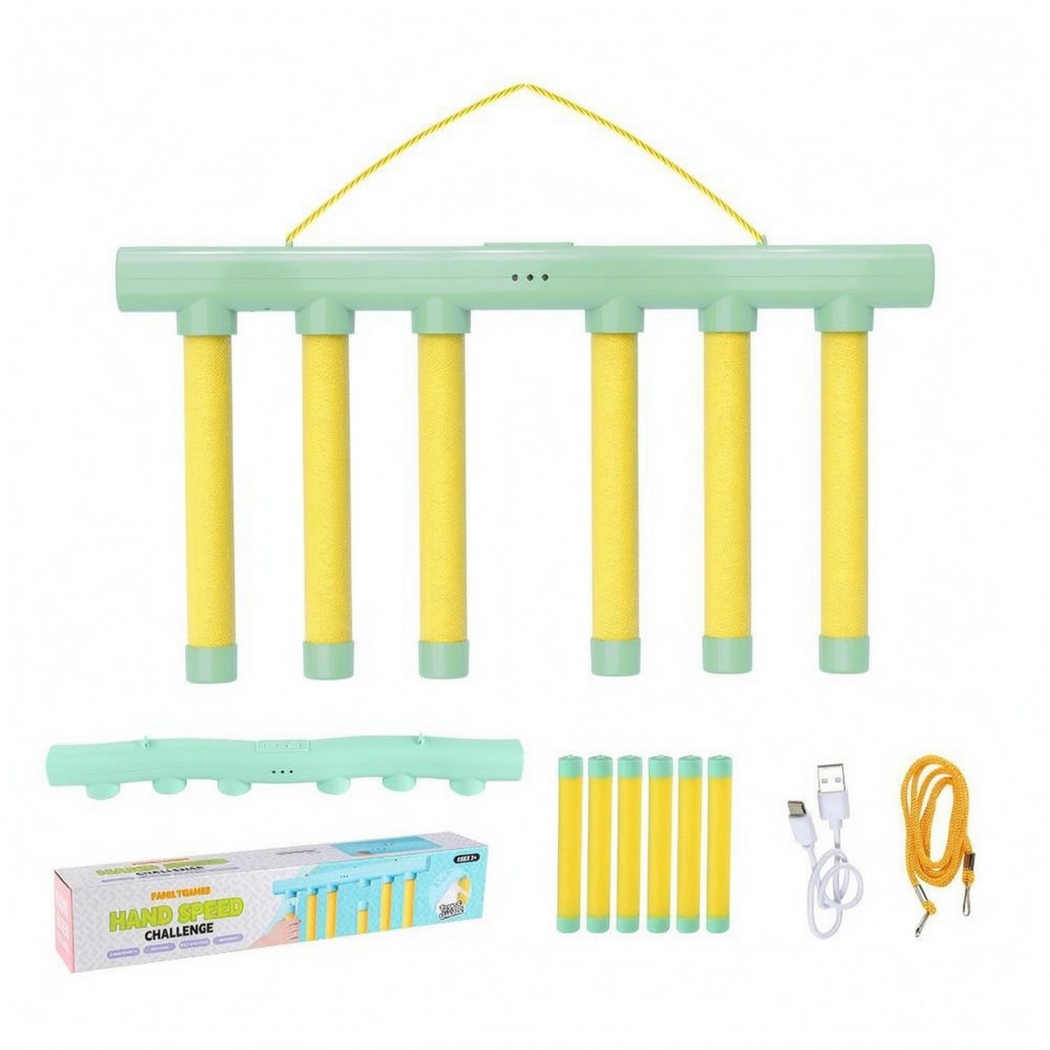 USB Rechargeable Hanging Hand-Speed Game EVA-Covered Hanging Rod Game Textured for Children, Green, 2016C Hanging Rope-image-46