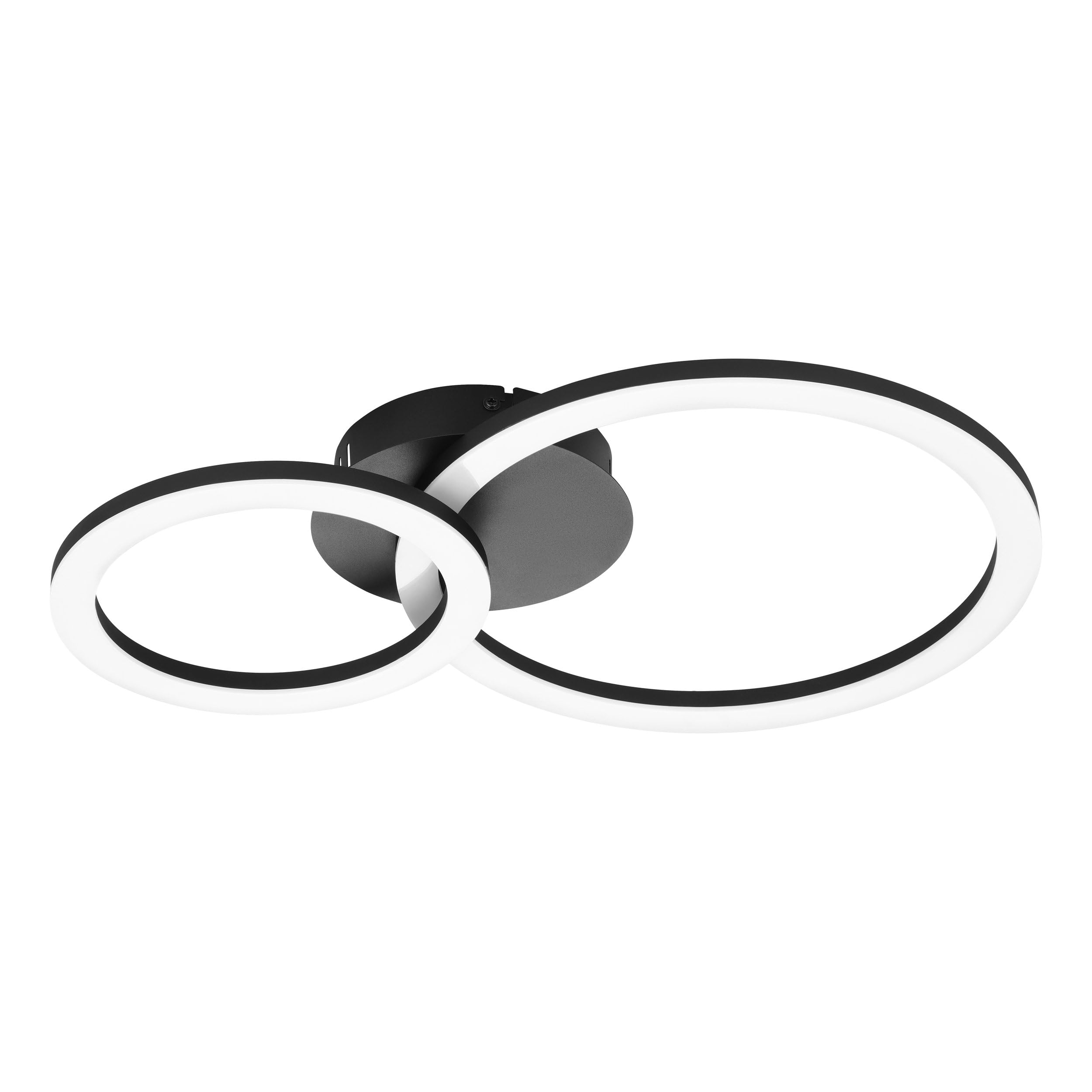 EGLO Parrapos-Z 30cm Black Smart Colour Changing LED Ceiling Light - 15W - 2100lm - Dimmable - IP20