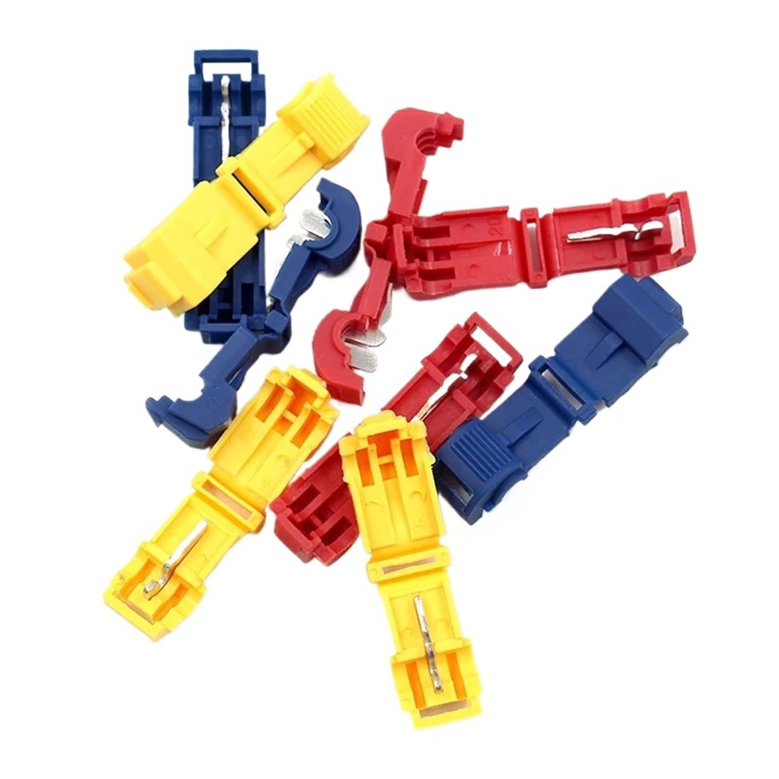 Conectores en T de 50/100 Piezas, empalmes rápidos de Cables, terminales de crimpado de Cable Aislado, Conectores de Cable eléctrico, Juego de empalmes a presión(Blue Kn2,100pcs)