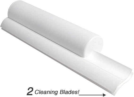 Cleret Dual Bladed Classic Bath Squeegee - All White