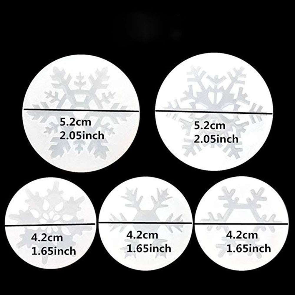 - Juego de 5 moldes de resina para hacer bisutería, diseño de de nieve
