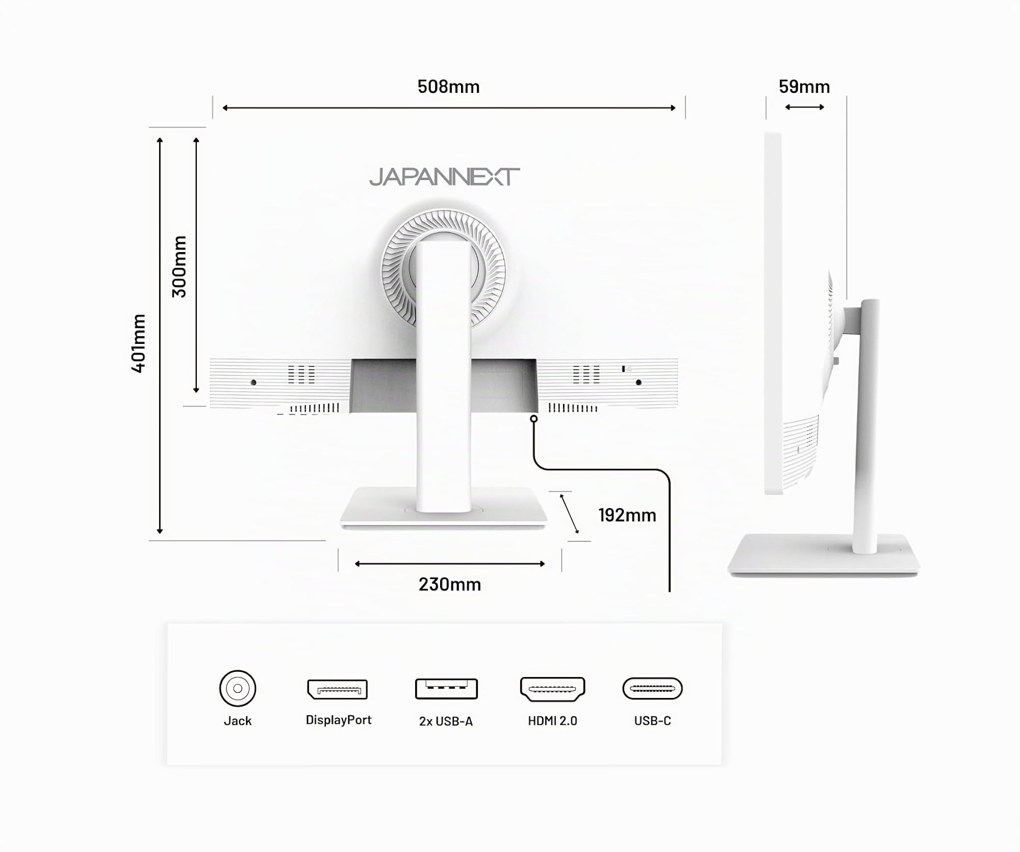 JapanNext Monitor Táctil Blanco 21.5" IPS Full HD (1920x1080)