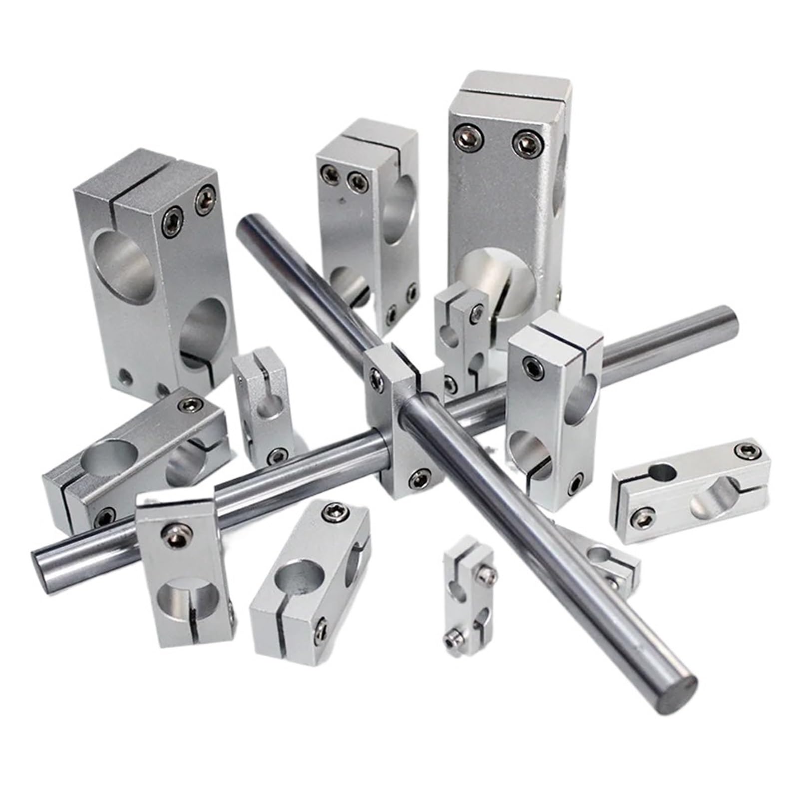 Weldric Same Diameter 6X6mm Vertical Fixed Diameter Fastening Pillar Fixing Clamp Vertical Fixed Diameter Fastening Aluminum Alloy Optical Axis Cross Block Steel Pipe Tighten Bracket(Same Diameter 6X6mm)