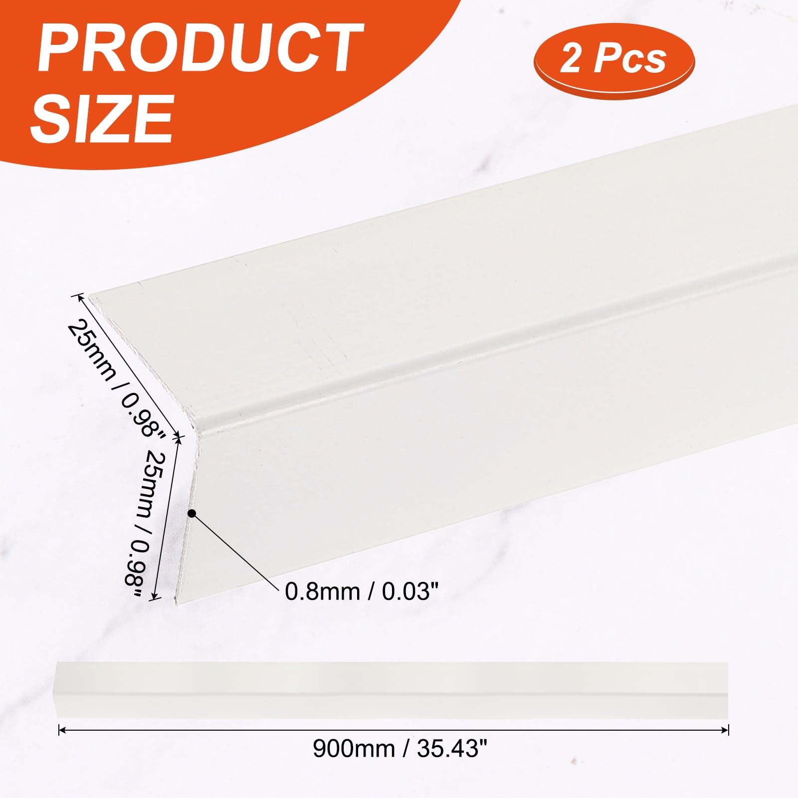 QUARKZMAN 2 Piezas De Protectores De Esquina para Pared 35" X 1" Protectores De Esquina De Aluminio Pegatinas En Forma De L Moldura para Decoración De Bordes De Pared Gris Albaricoque