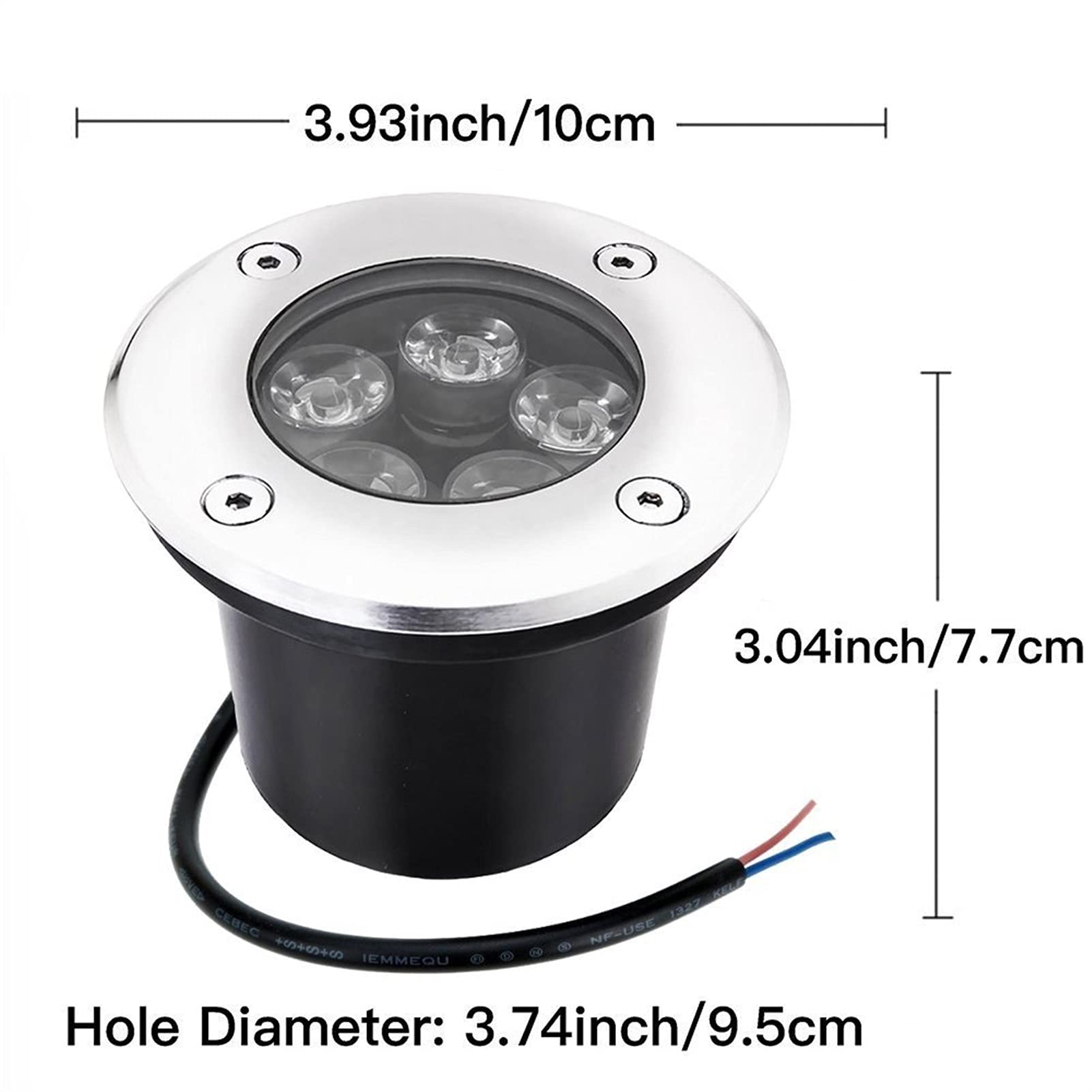 Faretto Calpestabili per Esterno 5W Faretti da Incasso A Pavimento IP67 Impermeabile Luci A LED Segnapasso per Giardini, Vialetti, Terrazzi (Color : Warm White Light)