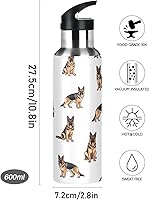 Vista 9 de Botella de agua deportiva sin BPA aislada de 20 onzas, botella de agua de acero inoxidable para gimnasio, viajes al aire libre, escuela, pastor
