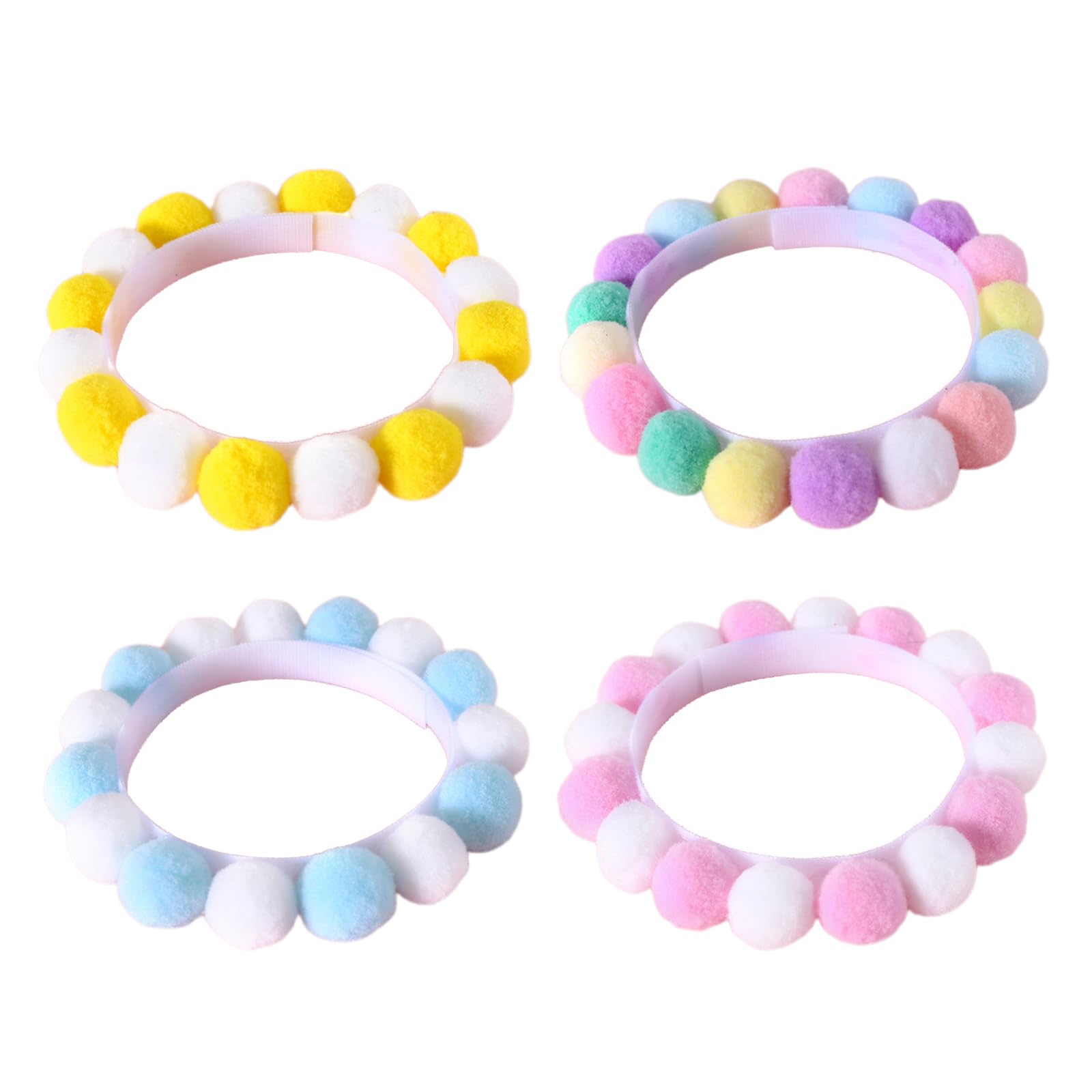 Soft Comfortable Collar Colorful Pompoms for Pet Birthday Party and Christmas Adjustable Necklace for Pet