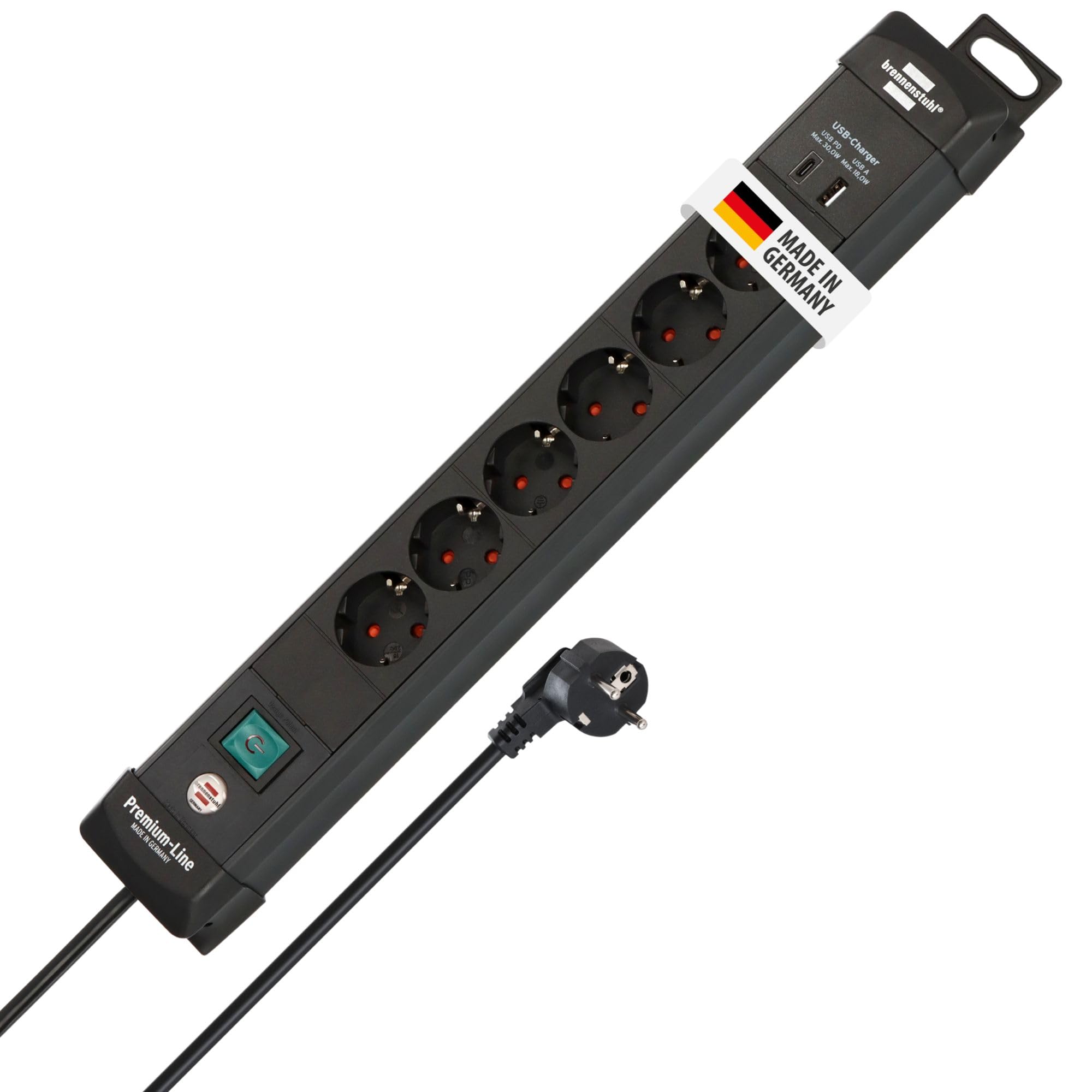 Brennenstuhl 6-voudige stekkerdoos met USB- en