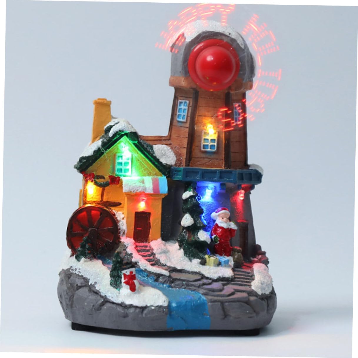 Toyvian Luminous Christmas Music House Ornament LED Decorative Xmas Tabletop Decor Glowing Holiday Figurine for Home Party Display