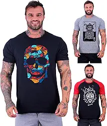Kit 3 Camisetas Tradicional Masculina Clássica MXD Conceito Básica Camisas Estampas Algodão