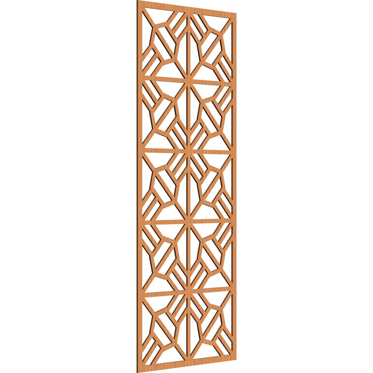 37 3/8"W x 94 3/8"H x 3/8"T Auburn Decorative Fretwork Wood Wall Panels, Cherry