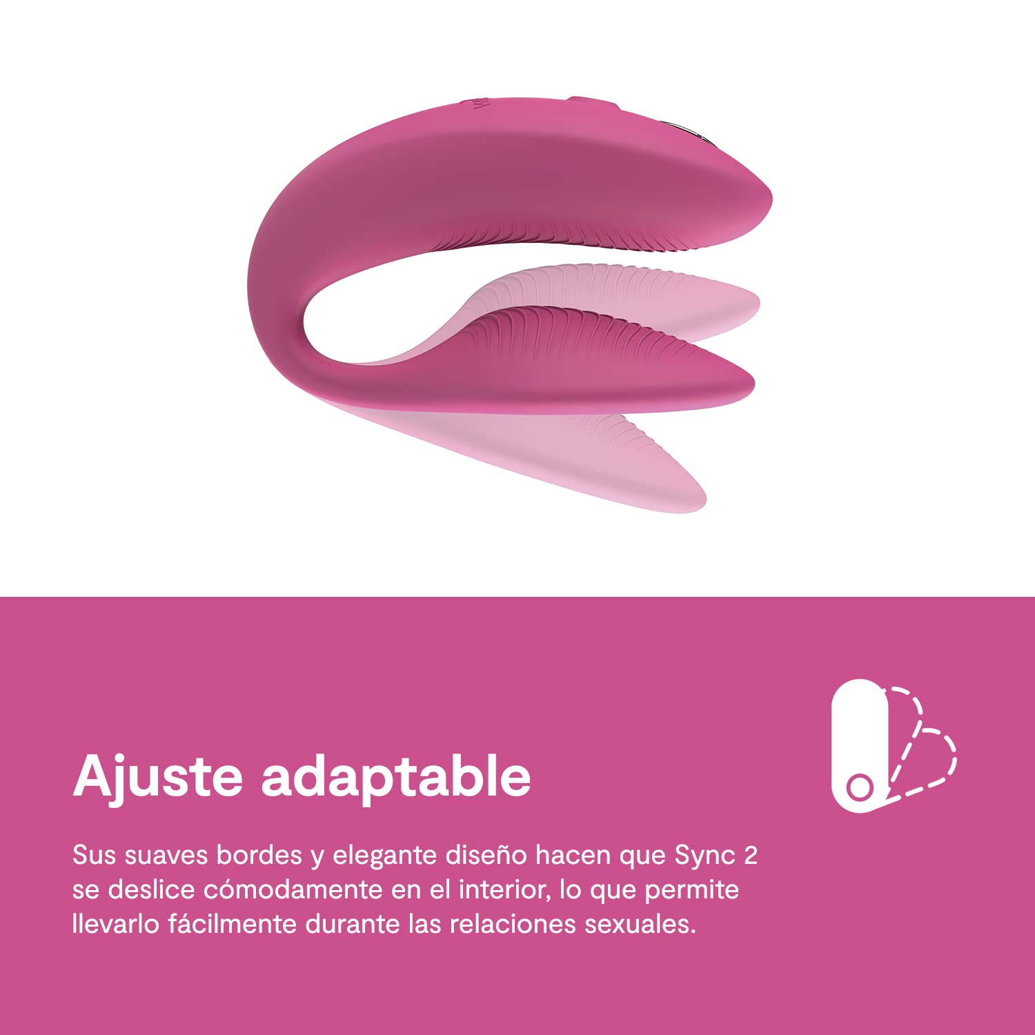 We-Vibe Sync 2 Vibrador para parejas con control por mando - Juguete sexual vibrante - Estimulación del punto G y del clítoris - Control por app y por mando - Para juegos sexuales de adultos - Rosa