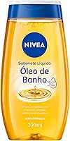 NIVEA Sabonete Líquido Óleo de Banho 200ml, Limpeza Corporal, Pele Macia, 55% Óleos Naturais, Sensação Hidratante
