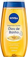 NIVEA Sabonete Líquido Óleo de Banho 200ml, Limpeza Corporal, Pele Macia, 55% Óleos Naturais, Sensação Hidratante