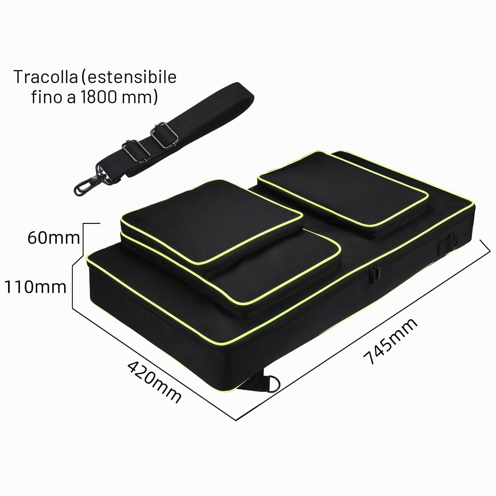 Portatile Custodia da Viaggio Borsa a Tracolla Zaino per AlphaTheta DDJ-GRV6,per Pioneer DJ DDJ-FLX10/DDJ-1000SRT/DDJ-1000 Controller DJ,Cuffie,Tablet,Cavo,Caricabatterie,Accessori,Nero