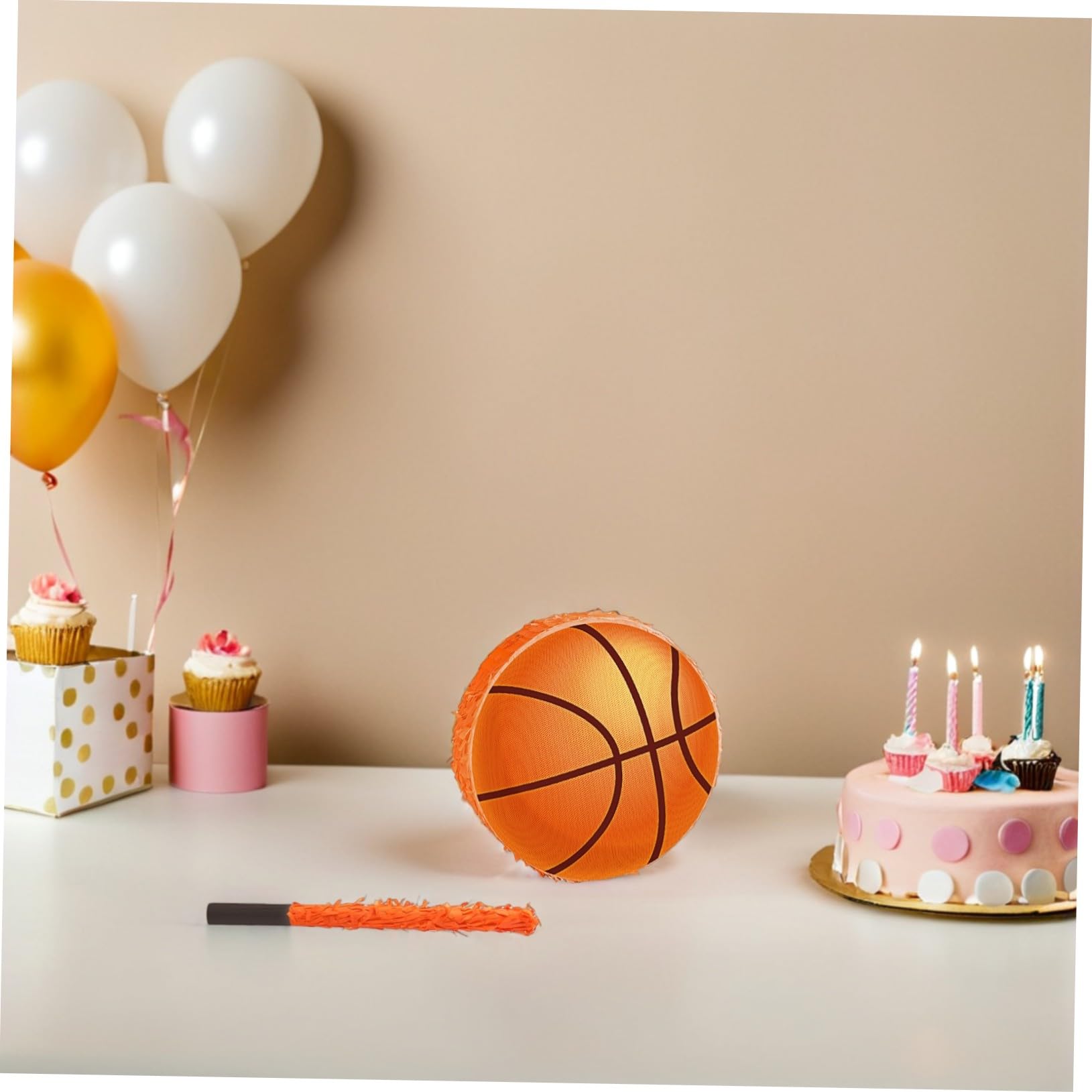 ERINGOGO Piñata Koszykarska z Wytrzymałej Tektury Kolorowa Dekoracja Sportowa Urodziny z Otworem Do Napełniania Zawieszana Przyjęcia Tematyczne dla Chłopiec Dziewczynka