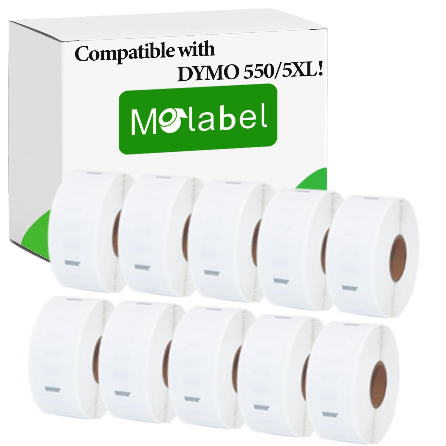 Etichette - 10 Rotoli per Dymo S0722520 11352 25 x 54mm - Compatibili con le Stampanti Dymo LabelWriter 550 500 Etichette per Rotolo