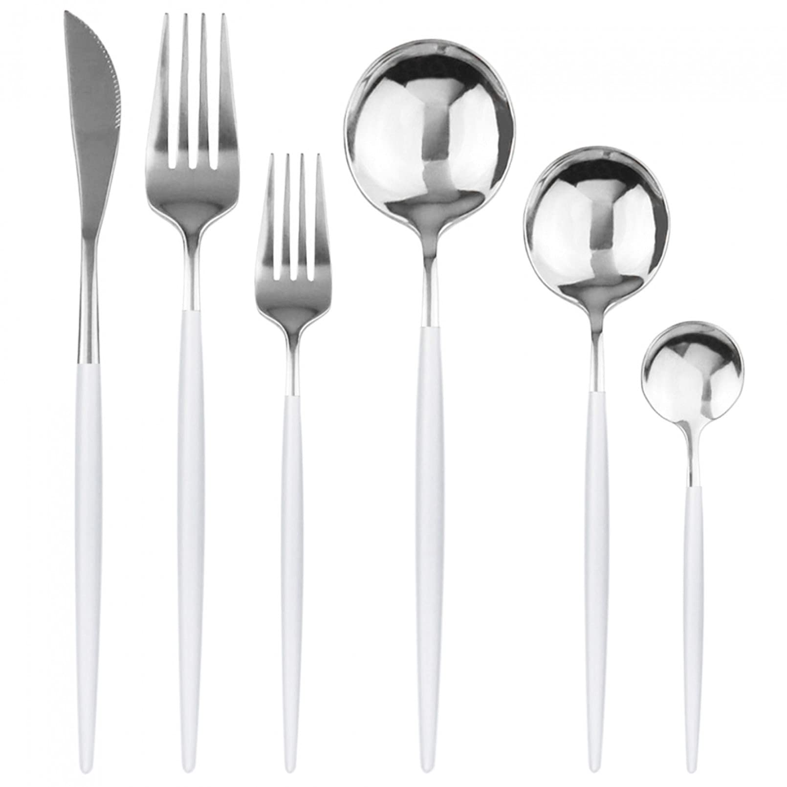 Amazon.co.jp: 6本/セットステンレス製食器セットブラックゴールド