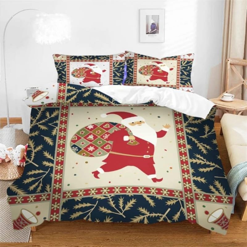 Funda nórdica de 220x220cm con diseño de Papá Noel, el regalo de Navidad perfecto