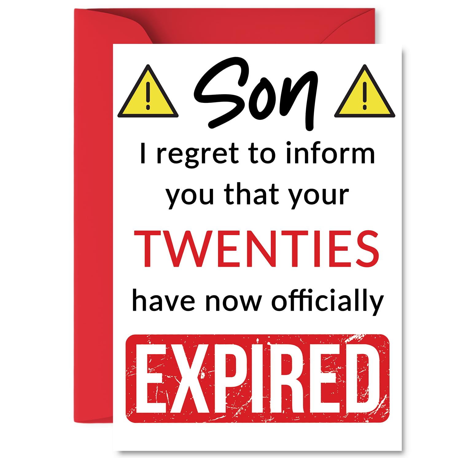 Funny 30th Birthday Cards for Son - Your Twenties Have Expired - Happy Birthday Card for Son from Mum Dad Parents, A5 Banter Joke Humour Bday Greeting Cards Gift