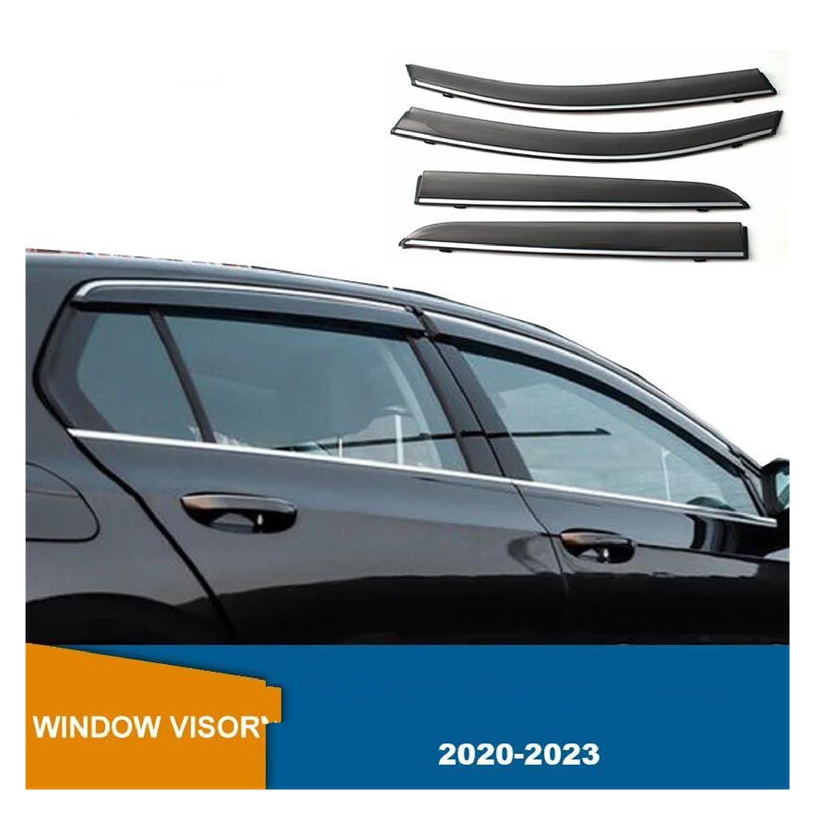 Deflectores Viento Ventana Viseras Deflector Lluvia Visera Ventana Para Golf 8 MK8 (2020-2023) Deflectores Viento Ventanas Laterales Viseras Ventilación Protección Contra Viento Lluvia