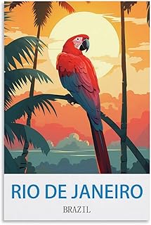 LUOKINU Rio De Janeiro Brazil Vintage Travel Poster 08x12inch(20x30cm) Decorative Painting Canvas Wall Posters And Art Picture Print Modern Family Bedroom Decor Posters
