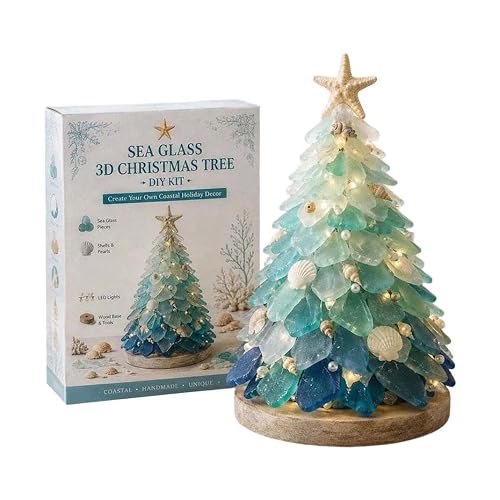 3D DIY Sea Glass Art Kit, Craft Kit with Shells