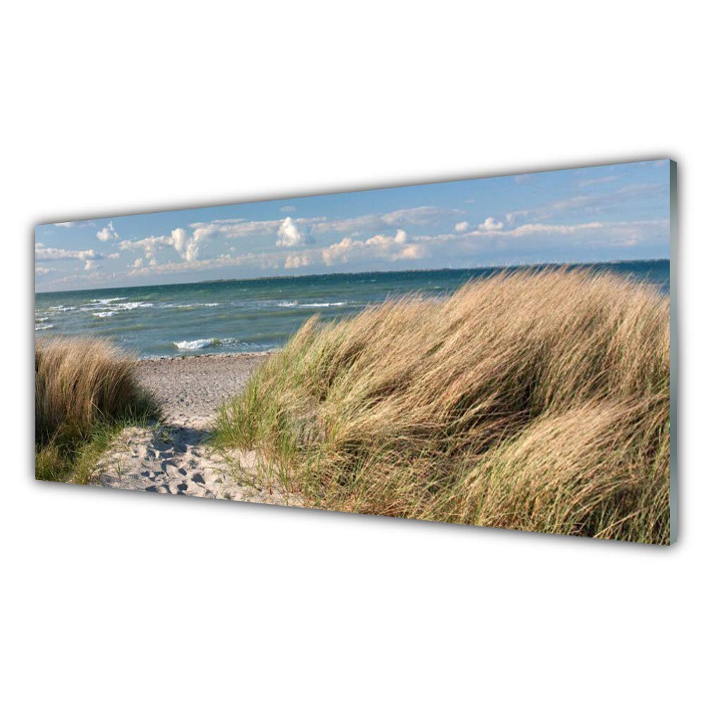 Plastique Imprimés Tableau Mural Moderne Verre Trempé Paysage Mer 125x50cm