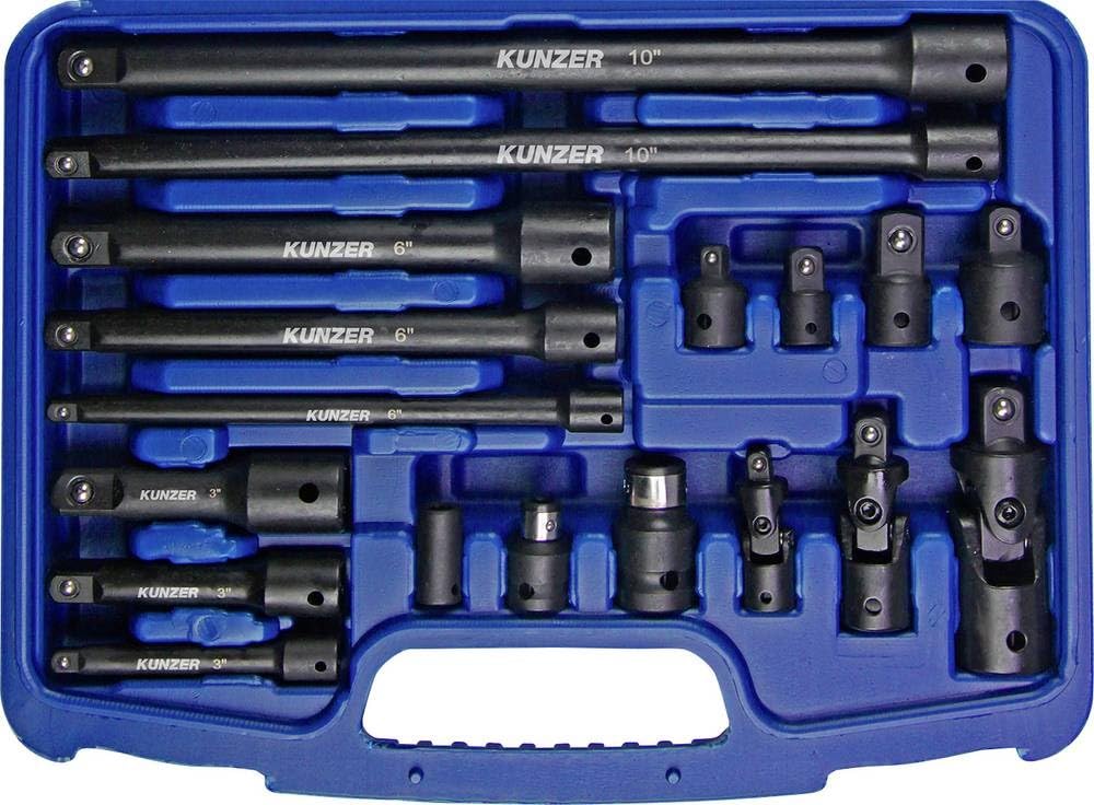 KUNZER 7VAS18 Verlängerungs- und Adaptersatz, mit Kreuz-Gelenken, 18-teilig