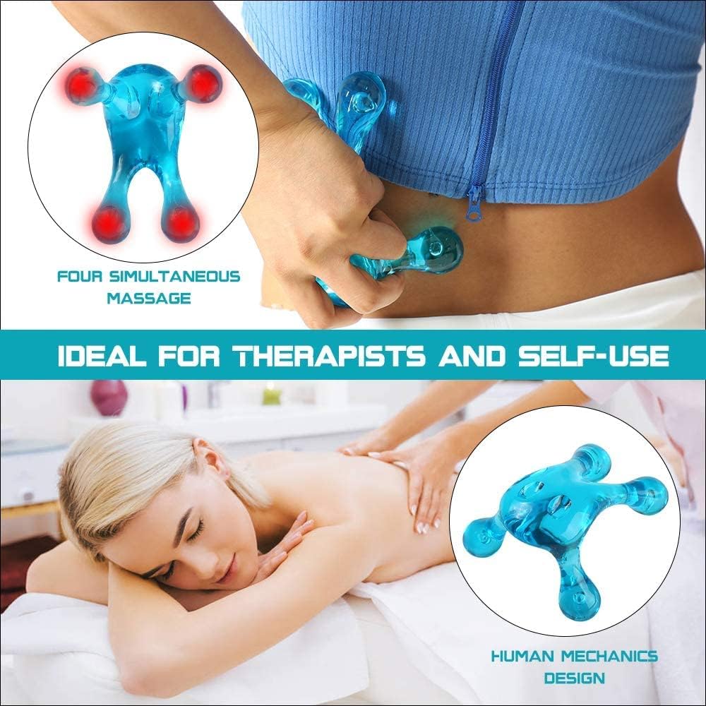 Easy fit hand massage tool on palm with massage knobs for gentle pressure point massage