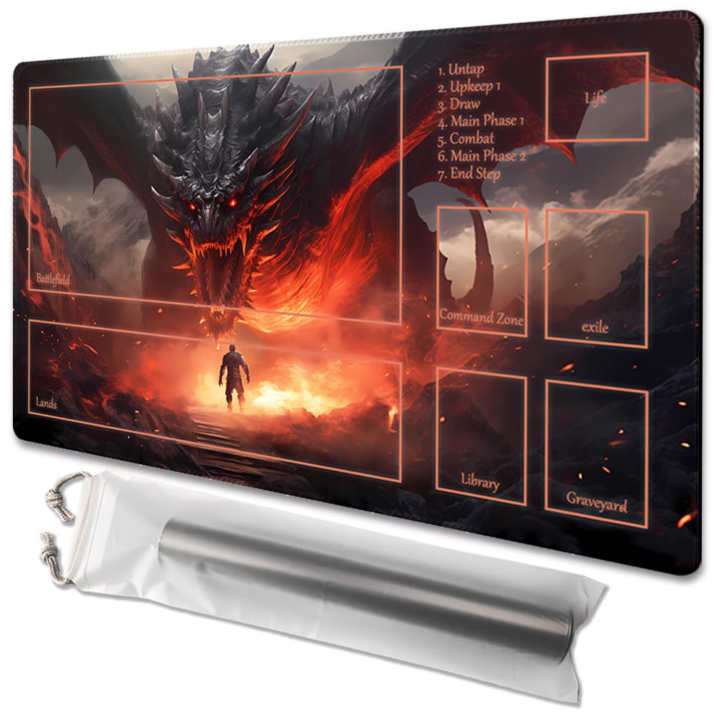 Mata do gry MTG z antypoślizgowym nadrukiem na tylnym siedzeniu Dragon Roar-Deck