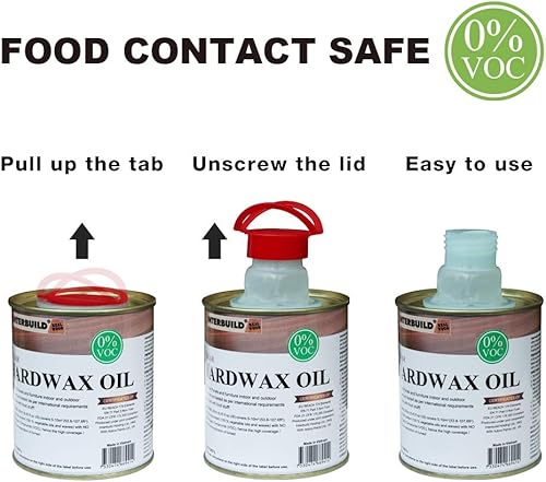 Miniatura 4 de Interbuild - Aceite de cera dura, 8.45 onzas, nogal oscuro, 100% libre de compuestos orgánicos volátiles (COV), sellador y tinte para madera apto