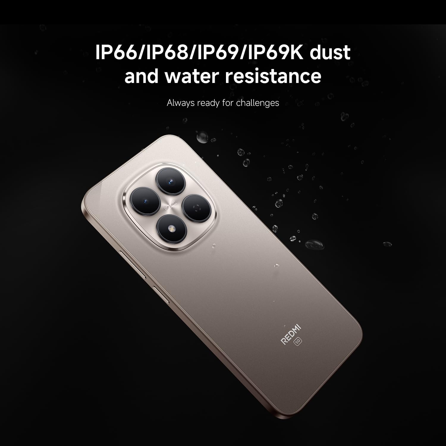 Redmi Note 15 Pro 5G with IP66/IP68/IP69/IP69K dust and water resistance
