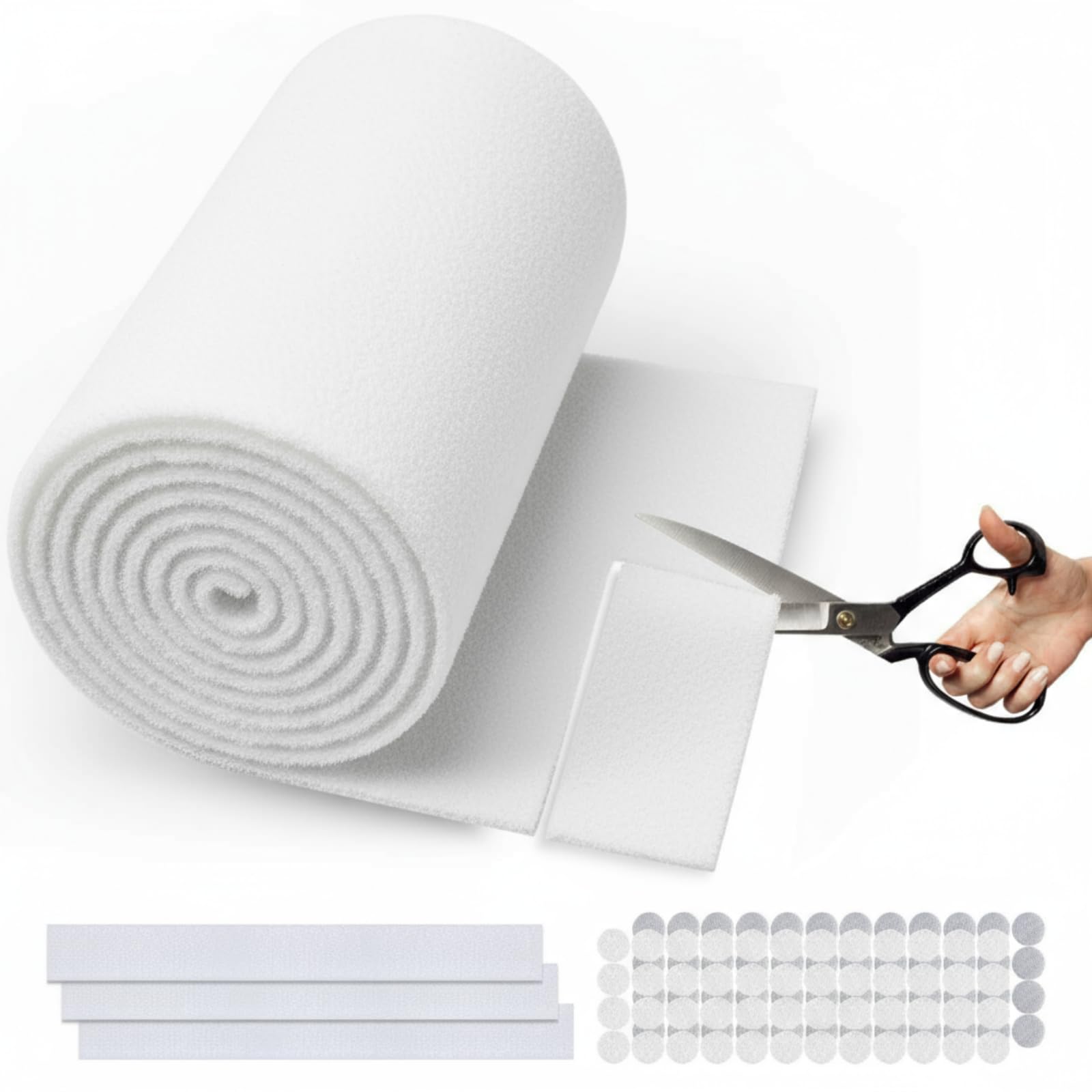 Air Vent Filter White, 12"X120" Cut to Size Air Filter Roll (80 + Filters), Electrostatic Vent Filter Material for Home Floor, Ceiling, Grilles, HVAC