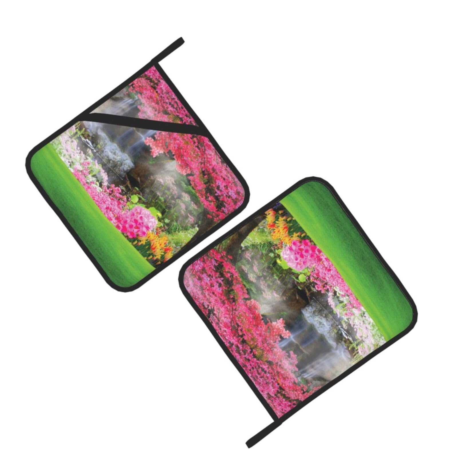 Spring Scenery Printed Oven Pot Holders Set of 2 Pcs Heat Resistant Kitchen Microwave Potholders for Cooking Baking Grilling