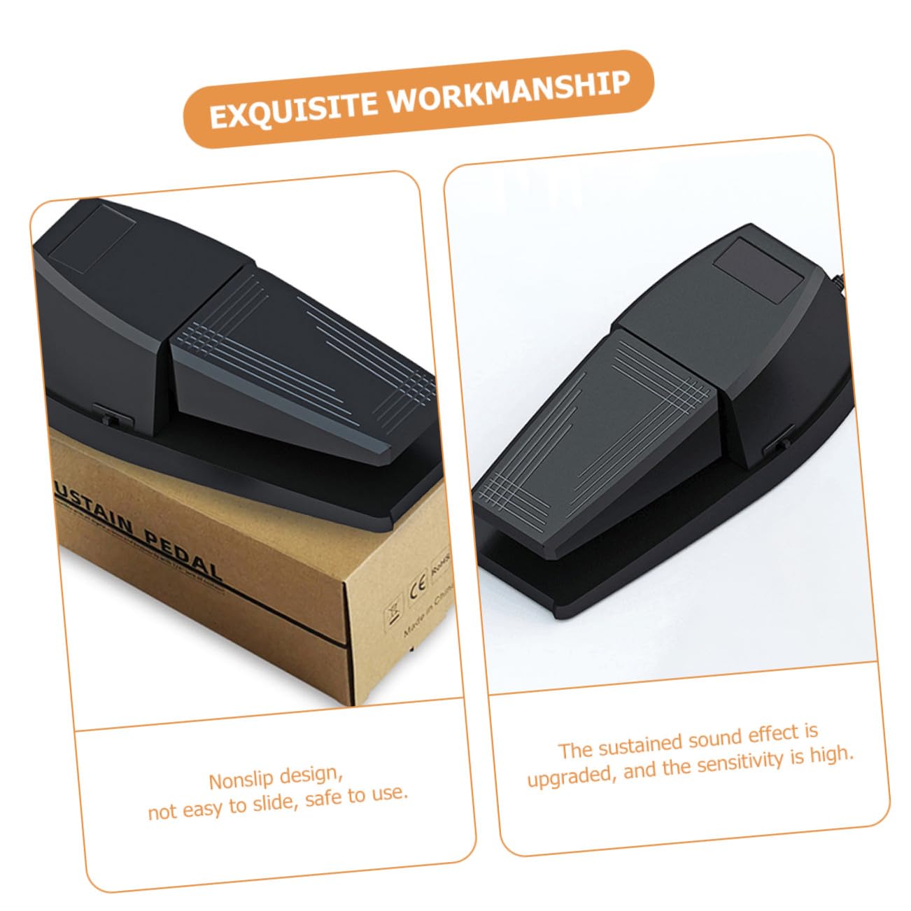 NOLITOY Pedale Sustain per Pianoforte Widened Design Antiscivolo Pedale Damper Robusto per Tastiera Midi e Pianoforte Digitale Accessorio Strumento Portatile