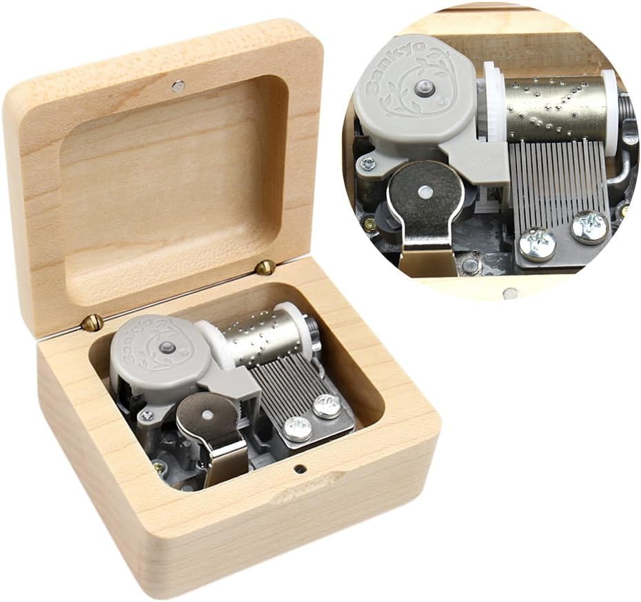Sinzyo When You Wish Upon a Star Music Box Vintage Musical Boxs Gift for Birthday Valentine's Day Christmas Day(Walnut Wooden Box)