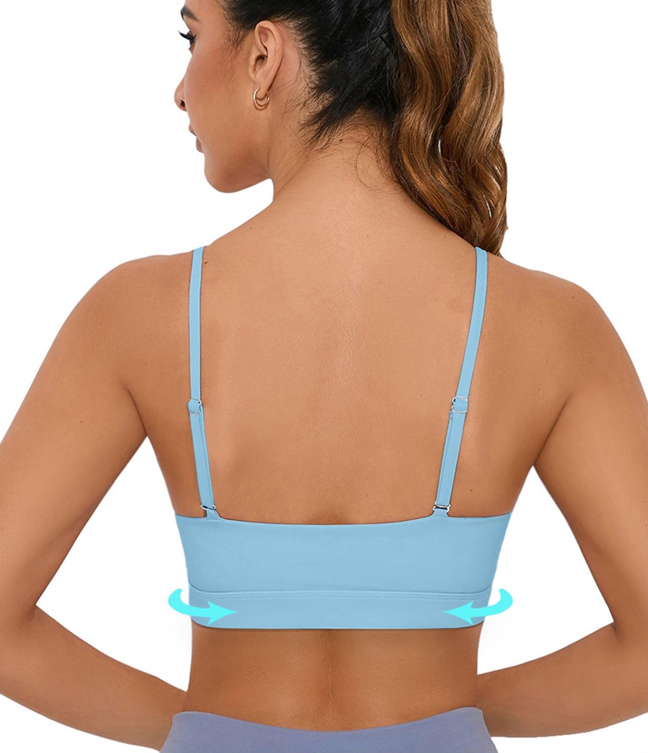 Comper Sports Bra for Women Wirefree Racerback Workout Bras Sexy Thin Straps Yoga Sport Bras with Removable Pads