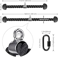 Vista 6 de Kipika Cuerda de tríceps, accesorios para máquina de cable, sistema de polea, cuerda de nailon resistente con extremos de goma suave