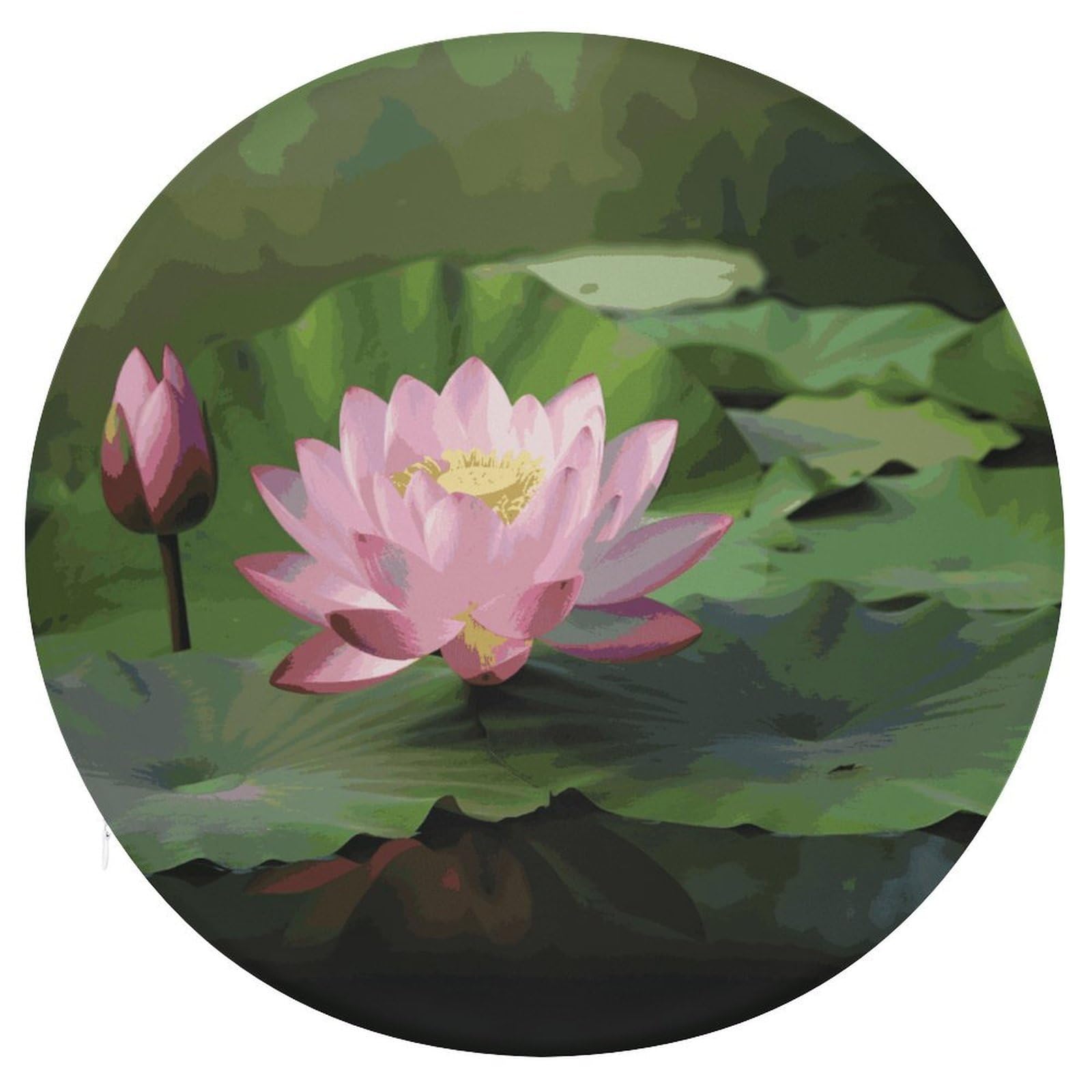 Wsoihfec Style Beautiful Lotus Flower Seat Cushion Round Chair Pad